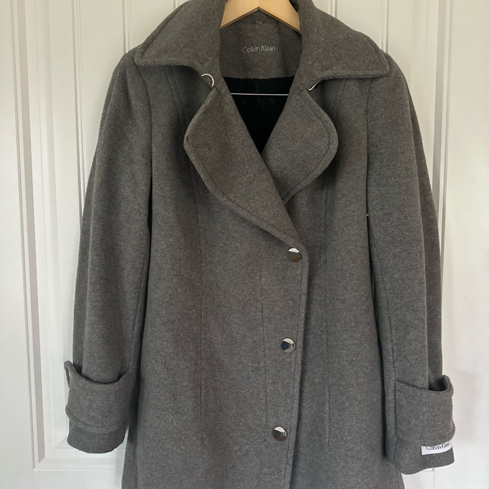 Calvin Klein Women's Charcoal Pea Coat